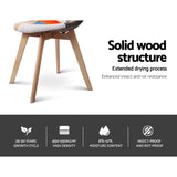 NNEDSZ Set of 2 Retro Beech Fabric Dining Chair - Multi Colour