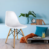 NNEDSZ  Set of 4 Retro Beech Wood Dining Chair - White