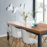 NNEDSZ  Set of 4 Retro Beech Wood Dining Chair - White