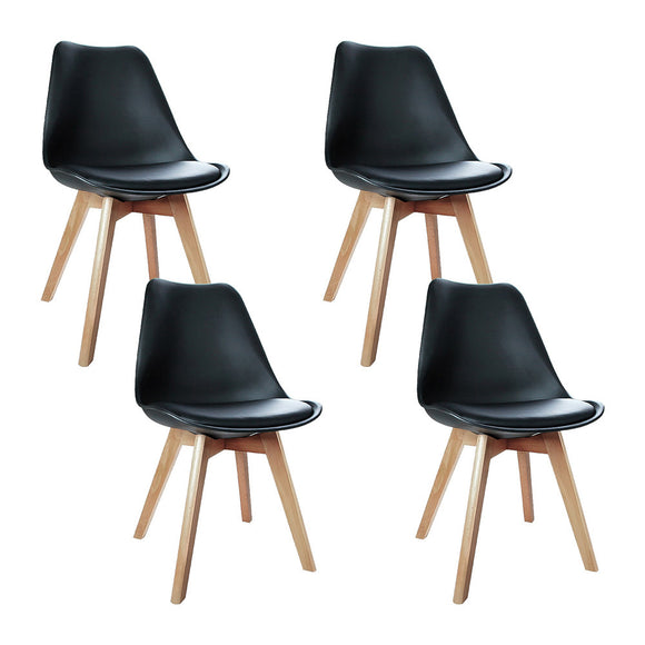 NNEDSZ Set of 4 Padded Dining Chair - Black