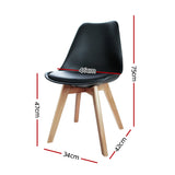 NNEDSZ Set of 4 Padded Dining Chair - Black