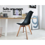 NNEDSZ Set of 4 Padded Dining Chair - Black
