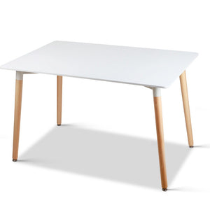 NNEDSZ Dining Table 6 Seater Replica DSW Eiffel Cafe Kitchen White 120cm