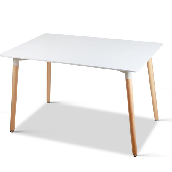 NNEDSZ Dining Table 6 Seater Replica DSW Eiffel Cafe Kitchen White 120cm