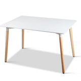 NNEDSZ Dining Table 6 Seater Replica DSW Eiffel Cafe Kitchen White 120cm