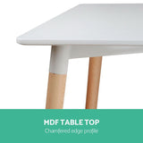 NNEDSZ Dining Table 6 Seater Replica DSW Eiffel Cafe Kitchen White 120cm
