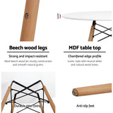 NNEDSZ Dining Table Round 4 Seater Replica Tables Cafe Timber White 90cm