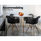 NNEDSZ Dining Table Round 4 Seater Replica Tables Cafe Timber White 90cm