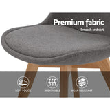 NNEDSZ Set of 2 Retro Beech Fabric Dining Chair - Light Grey