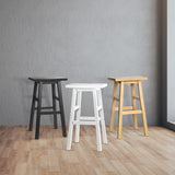 NNEDSZ Set of 2 Beech Wood Bar Stools - Black
