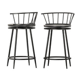 NNEDSZ Bar Stools Kitchen Stools Wooden Dining Chair Swivel Metal Chairs x2
