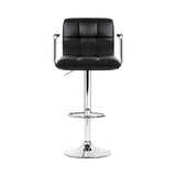 NNEDSZ Set of 2 Bar Stools Gas lift Swivel Armrests - Steel and Black