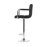 NNEDSZ Set of 2 Bar Stools Gas lift Swivel Armrests - Steel and Black