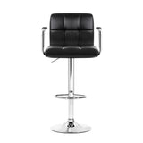 NNEDSZ Set of 4 Bar Stools Gas lift Swivel Armrests - Steel and Black