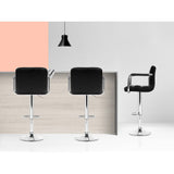 NNEDSZ Set of 4 Bar Stools Gas lift Swivel Armrests - Steel and Black