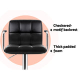 NNEDSZ Set of 4 Bar Stools Gas lift Swivel Armrests - Steel and Black
