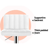 NNEDSZ Set of 2 Line Style PU Leather Bar Stools - White