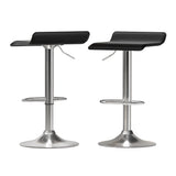 NNEDSZ Bar Stools Kitchen Stool Chairs Dining Gas Lift PU Leather Black x2