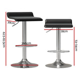 NNEDSZ Bar Stools Kitchen Stool Chairs Dining Gas Lift PU Leather Black x2