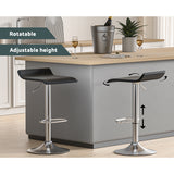 NNEDSZ Bar Stools Kitchen Stool Chairs Dining Gas Lift PU Leather Black x2