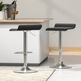 NNEDSZ Bar Stools Kitchen Stool Chairs Dining Gas Lift PU Leather Black x2