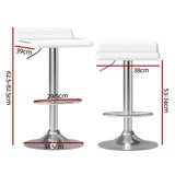 NNEDSZ Bar Stools Kitchen Stool Chairs Dining Gas Lift PU Leather White x2