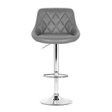 NNEDSZ Set of 4 Bar Stools PU Leather Diamond Style - Grey