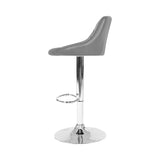 NNEDSZ Set of 4 Bar Stools PU Leather Diamond Style - Grey