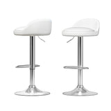 NNEDSZ Bar Stools Kitchen Stool Chairs Dining Gas Lift Swivel Leather White x2