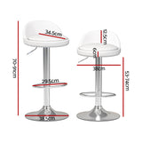 NNEDSZ Bar Stools Kitchen Stool Chairs Dining Gas Lift Swivel Leather White x2