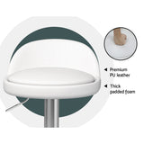 NNEDSZ Bar Stools Kitchen Stool Chairs Dining Gas Lift Swivel Leather White x2