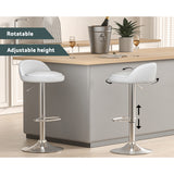 NNEDSZ Bar Stools Kitchen Stool Chairs Dining Gas Lift Swivel Leather White x2