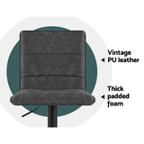 NNEDSZ Set of 2 Bar Stools PU Leather Smooth Line Style - Grey and Black