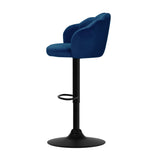 NNEDSZ Set of 2 Bar Stools Kitchen Stool Swivel Chair Gas Lift Velvet Chairs Blue Nessah