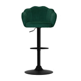 NNEDSZ Set of 2 Bar Stools Kitchen Stool Swivel Chair Gas Lift Velvet Chairs Green Nessah
