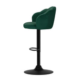 NNEDSZ Set of 2 Bar Stools Kitchen Stool Swivel Chair Gas Lift Velvet Chairs Green Nessah