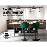 NNEDSZ Set of 2 Bar Stools Kitchen Stool Swivel Chair Gas Lift Velvet Chairs Green Nessah