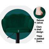 NNEDSZ Set of 2 Bar Stools Kitchen Stool Swivel Chair Gas Lift Velvet Chairs Green Nessah