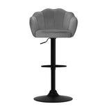NNEDSZ Set of 2 Bar Stools Kitchen Stool Swivel Chair Gas Lift Velvet Chairs Grey Nessah