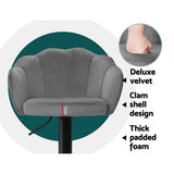 NNEDSZ Set of 2 Bar Stools Kitchen Stool Swivel Chair Gas Lift Velvet Chairs Grey Nessah