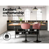 NNEDSZ Set of 2 Bar Stools Kitchen Stool Swivel Chair Gas Lift Velvet Chairs Pink Nessah