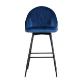 NNEDSZ Set of 2 Bar Stools Kitchen Stool Dining Chairs Velvet Chair Barstool Blue Mesial