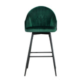 NNEDSZ Set of 2 Bar Stools Kitchen Stool Dining Chairs Velvet Chair Barstool Green Mesial