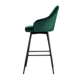 NNEDSZ Set of 2 Bar Stools Kitchen Stool Dining Chairs Velvet Chair Barstool Green Mesial