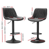NNEDSZ Set of 2 Bar Stools Kitchen Stool Chairs Metal Barstool Dining Chair Black Rushal