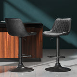 NNEDSZ Set of 2 Bar Stools Kitchen Stool Chairs Metal Barstool Dining Chair Black Rushal