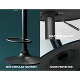 NNEDSZ Set of 2 Bar Stools Kitchen Stool Chairs Metal Barstool Swivel Black Frawley