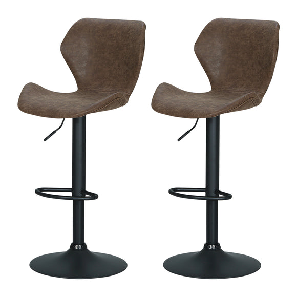 NNEDSZ Set of 2 Bar Stools Kitchen Stool Chairs Metal Barstool Swivel Brown Frawley