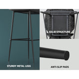 NNEDSZ Set of 2 Bar Stools Kitchen Stool Barstool Dining Chairs Leather Black Kingsley