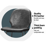 NNEDSZ Set of 2 Bar Stools Kitchen Stool Barstool Dining Chairs Leather Black Kingsley